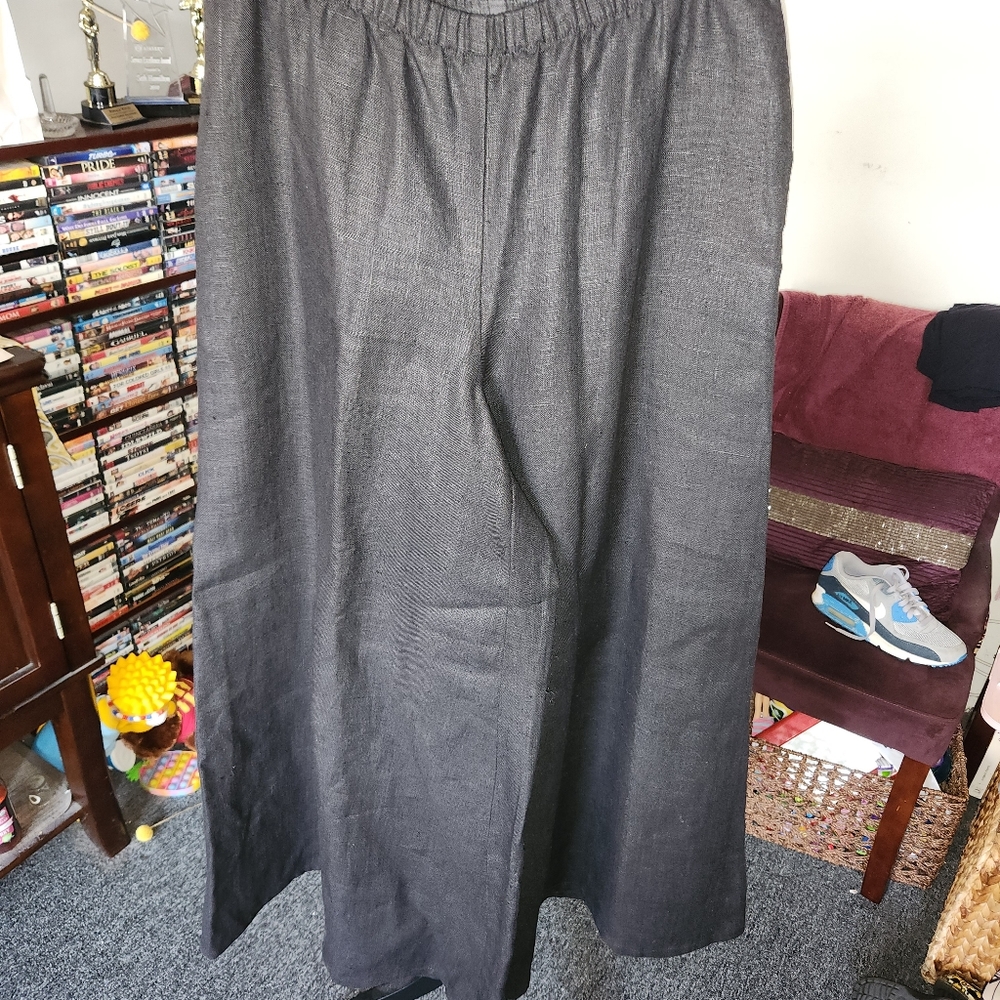 Linen wide leg pants